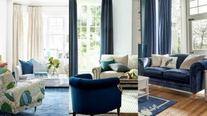 כיצד להכין קישוטים לספה בצבע כחול?