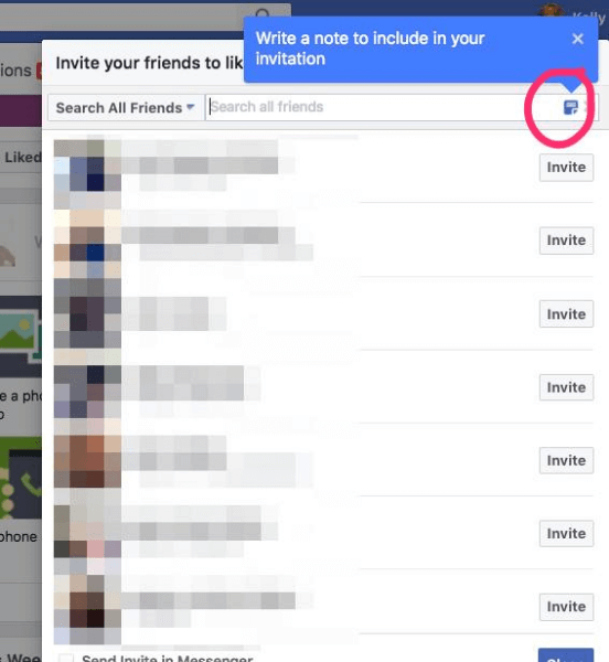פייסבוק הוסיפה את האפשרות לכלול פתק מותאם אישית עם הזמנות לדף דף.