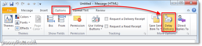 כיצד לעכב, לדחות או לתזמן מסירת פריטי דואר אלקטרוני ב- Outlook 2010