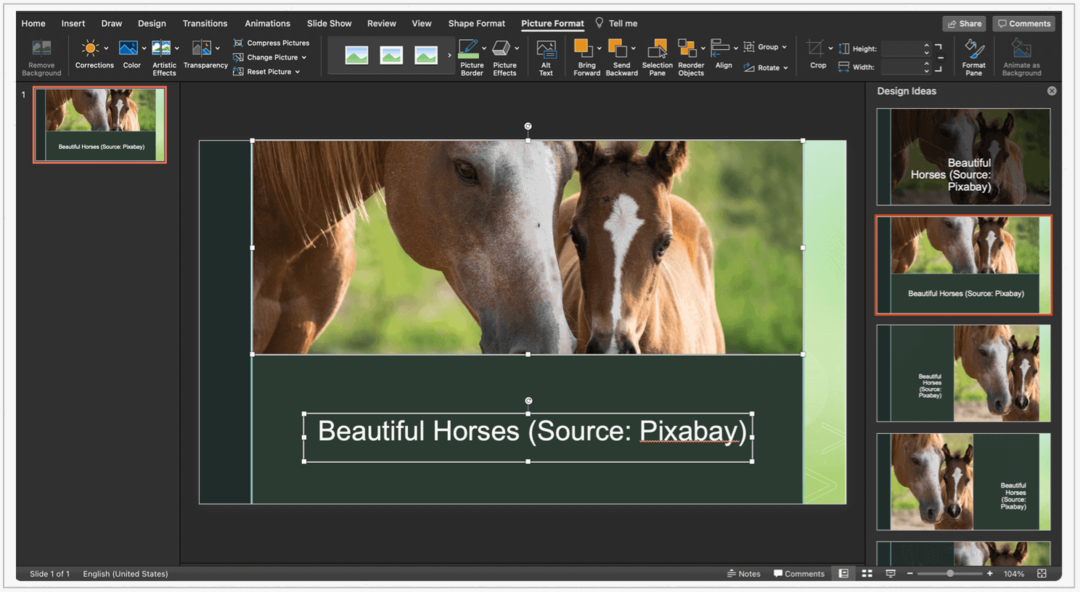 כיצד להוסיף כיתוב תמונות של Microsoft PowerPoint