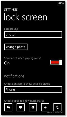 Windows Phone 8 התאמה אישית של אפשרויות מסך הנעילה