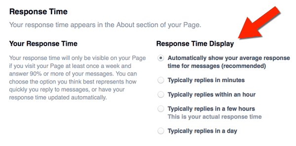 זמן תגובה בפייסבוק