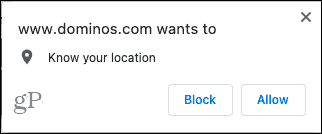 אתרי Chrome המבקשים מיקום