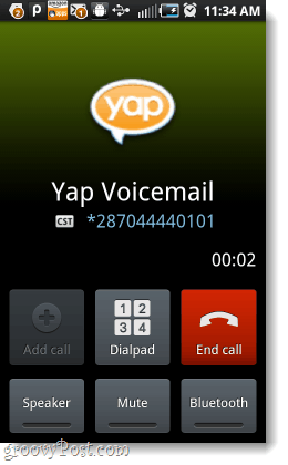 להפנות את הדואר הקולי דרך Yap