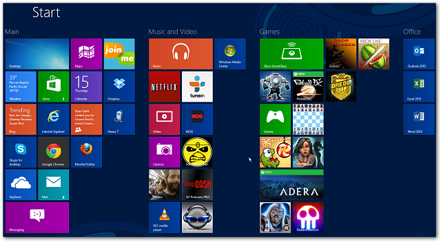 הוסף שורות אפליקציות למסך התחל של Windows 8