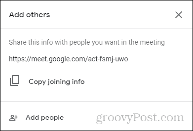 Google Meet הצטרפות למידע הצטרף