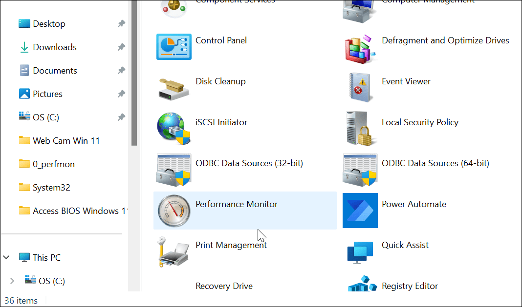 צג ביצועים ב-Windows 11
