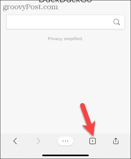 הקש על סמל הכרטיסייה ב- Edge עבור iOS