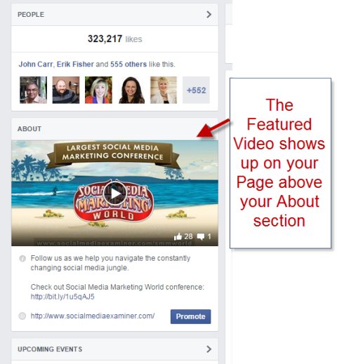 בוחן מדיה חברתית מציג סרטון בשולי עמוד הפייסבוק