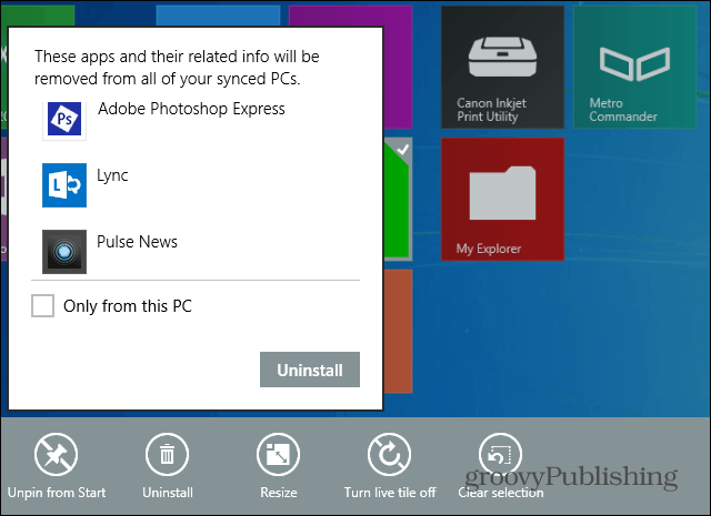 Windows 8.1 מקל על הסרת ההתקנה של מספר אפליקציות בבת אחת