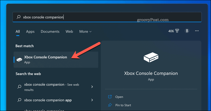 פתח את אפליקציית Xbox Companion ב-Windows 11