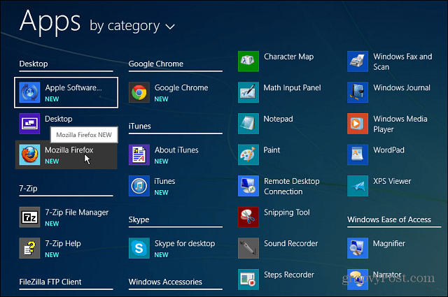 כל האפליקציות Windows 8.1