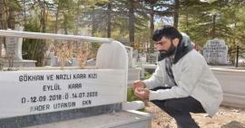 קורבן רעידת האדמה Gökhan Kara שבר את הלבבות! האב האבל לא יכול היה לעזוב את קברה של בתו