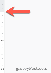 סרגל שולי העמודים העליונים ב- Google Docs