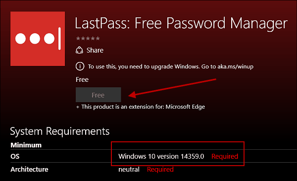 סיומת LastPass עבור Microsoft Edge מגיעה לחלונות 10