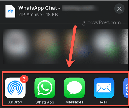 אפשרויות ייצוא של whatsapp