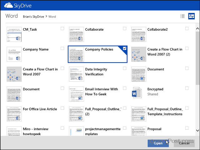 כיצד לשתף קבצים מ- SkyDrive ב- Outlook.com