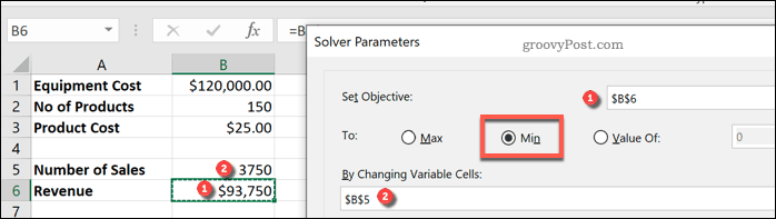 קביעת משתני Excel Solver