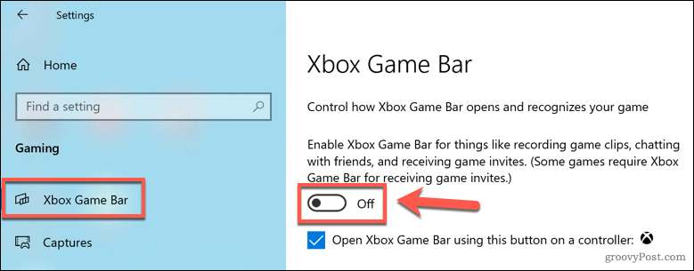 השבתת סרגל המשחקים Xbox ב- Windows 10