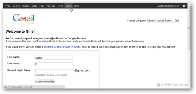 כיצד ליצור חשבון גוגל מבלי להשתמש ב- Gmail