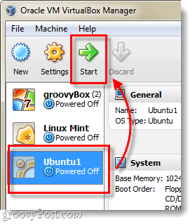 התחל את ה- Ubuntu vm