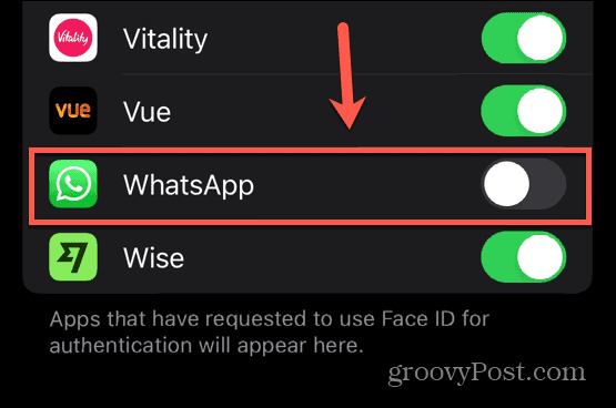 מזהה הפנים של whatsapp מושבת
