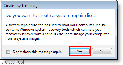Windows 7: צור תמונת מערכת