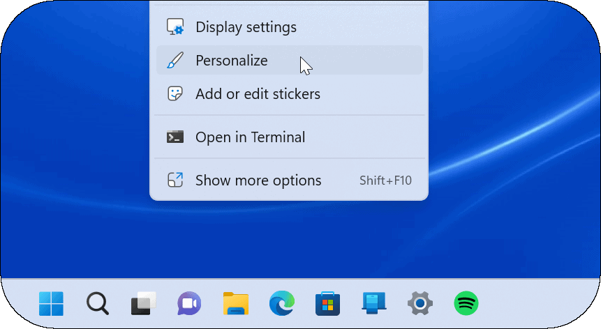 התאם אישית את סמלי מערכת Windows 11