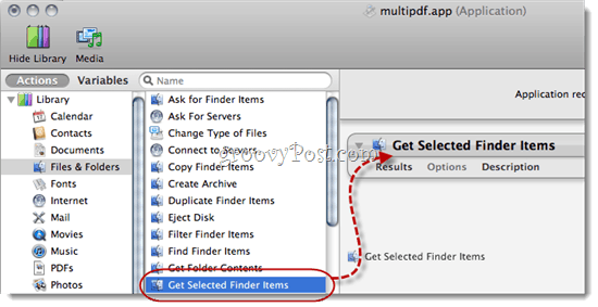 שלב קובצי PDF באמצעות Automator באמצעות Mac OS X
