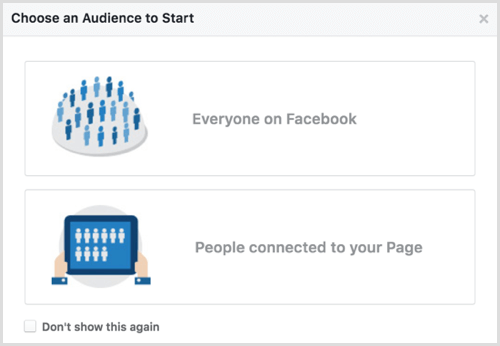 תובנות קהל בפייסבוק בוחרות את הקהל להתחיל