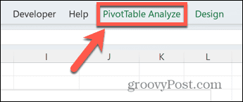 Excel לשונית ניתוח ניתנת לציר