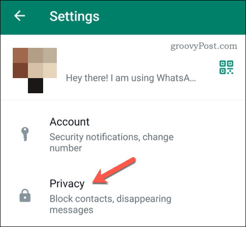פתח את הגדרות הפרטיות של Android