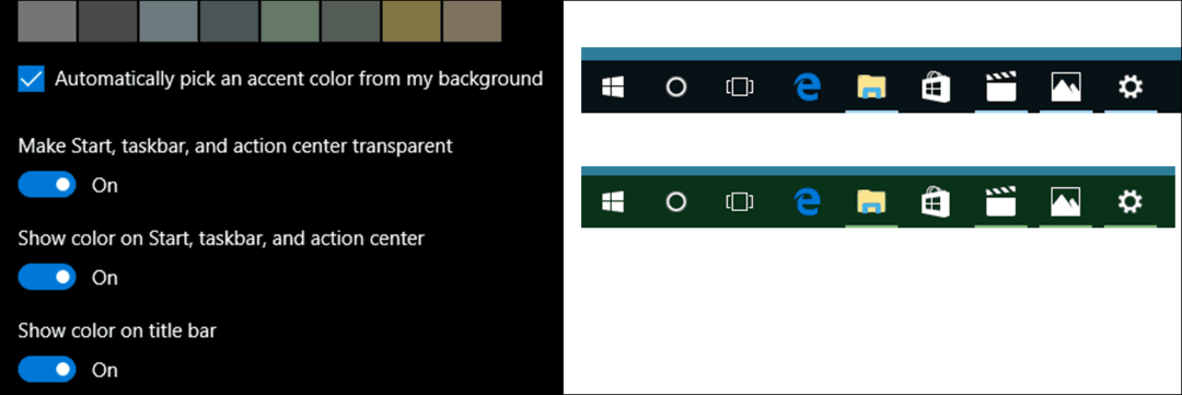 עדכן את צבעי Windows 10 בהגדרות ההתאמה האישית