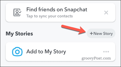 יצירת סיפור Snapchat חדש