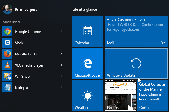 Windows Update הפעל את Windows 10