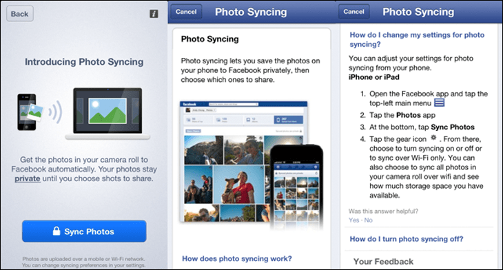באמצעות אפליקציית רגעים של פייסבוק לניהול תמונות מסונכרנות