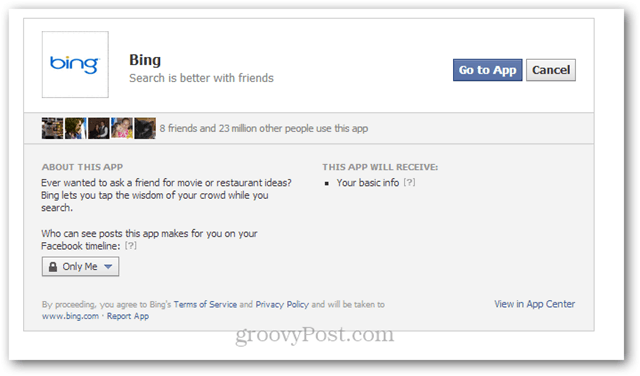 בינג אפליקציית הפייסבוק לטפטים - -
