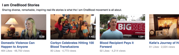 סרטוני פייסבוק של oneblood