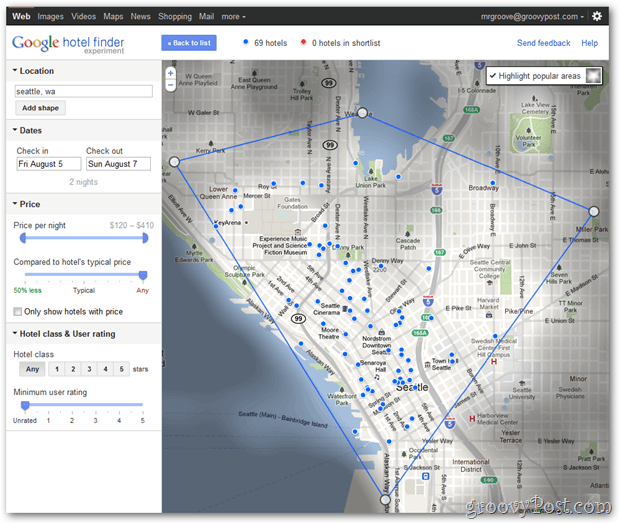 גוגל משיקה את Finder Hotel