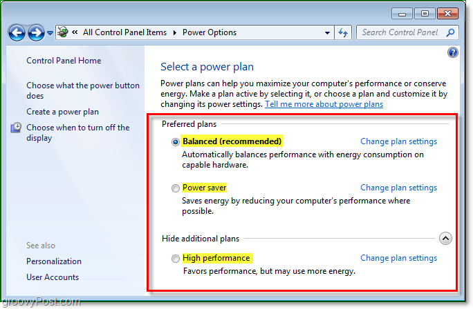 נהל את הגדרות חיסכון בחשמל של Windows 7 [כיצד לבצע]