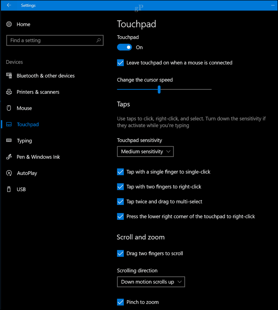 טיפ של Windows 10: השבת את משטח המגע כאשר עכבר מחובר