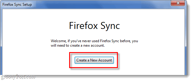 צור חשבון סנכרון Firefox חדש