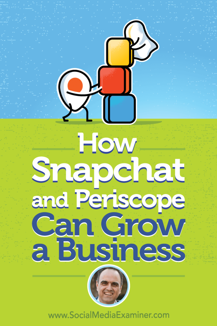 כיצד Snapchat ו- Periscope יכולים להצמיח עסק עם תובנות מאת ג'ון קאפוס בפודקאסט לשיווק במדיה חברתית.