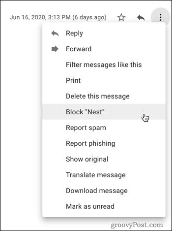 חסימת ב- Gmail