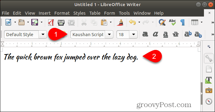 שימוש בגופן חדש ב- LibreOffice Writer