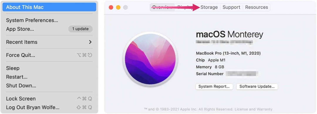 פנה אחסון לגבי ה- Mac הזה