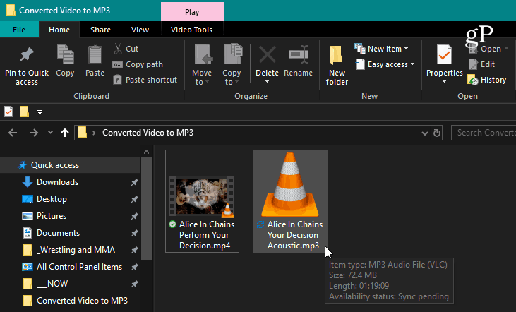 סיים קובץ VLC המרה