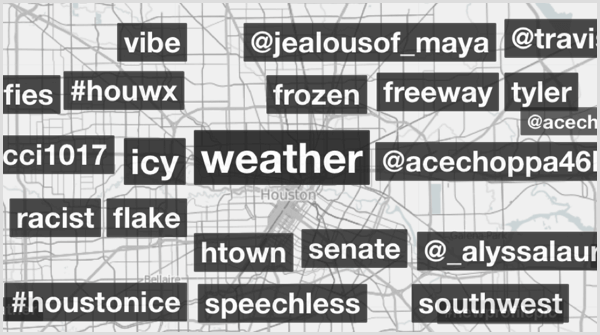 תוצאות חיפוש של hashtag ב- Trendsmap