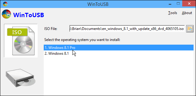 הפעל גרסה ניידת של Windows מכונן USB