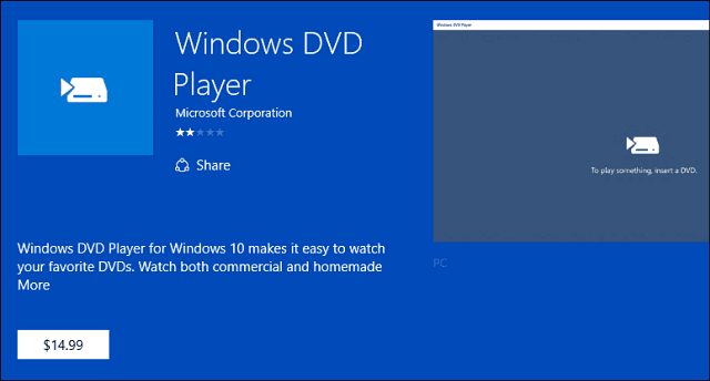 אפליקציית נגן ה- DVD של Windows
